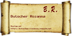 Butscher Rozanna névjegykártya
